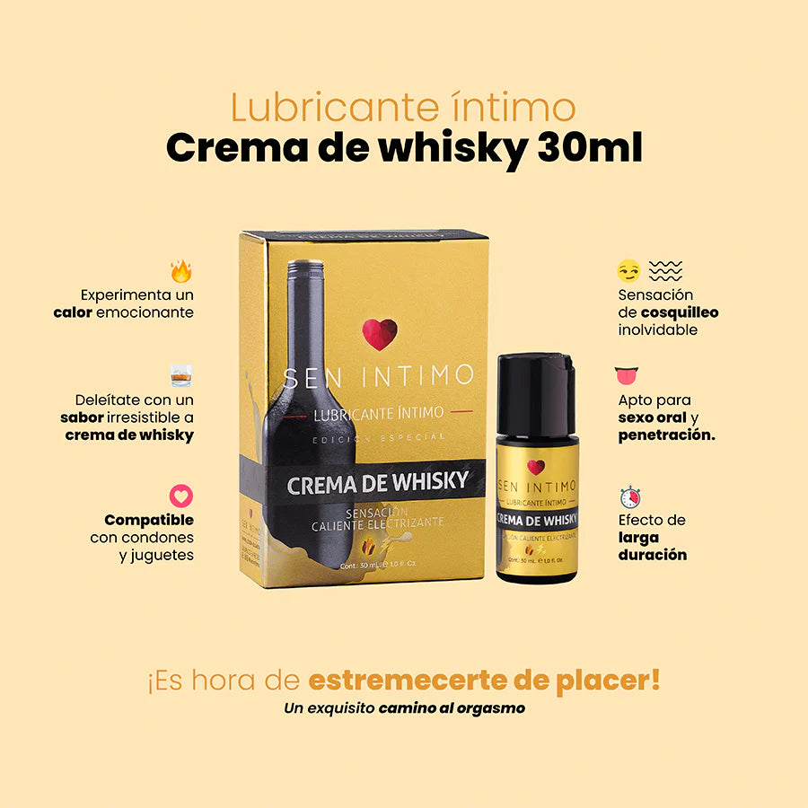 Lubricante Íntimo Crema de Whisky Sensación Caliente electrizante x 30